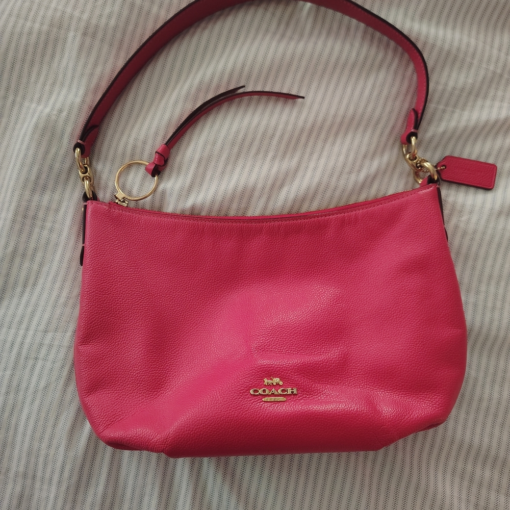 Coach Fuchsia Leather Shoulder Bag
